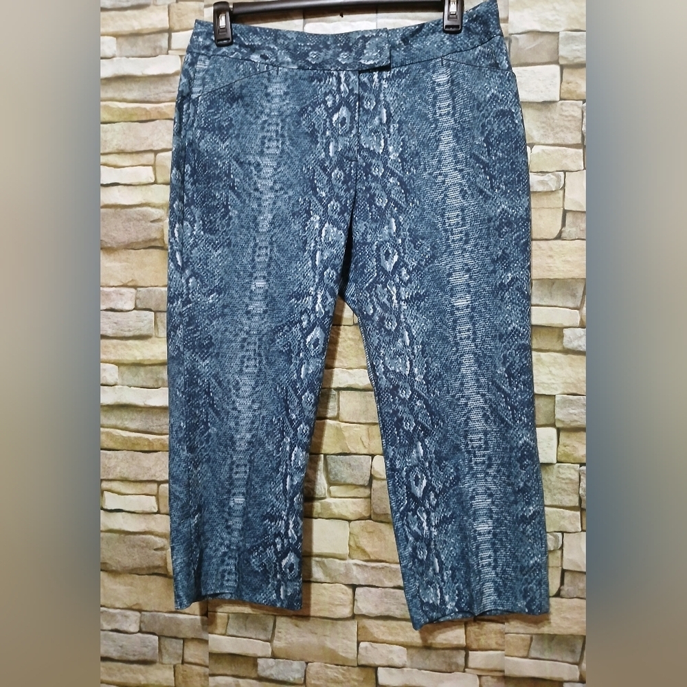 Zac & Rachel Blue Snake Print Capris Size 12‎